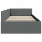 Contemporary Corner Bed Frame with Headboard Dark grey - Premium