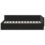 Cozy Corner Bed Frame Black Velvet and Engineered wood - Sleek Modern