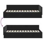 Cozy Corner Bed Frame Black Velvet and Engineered wood - Sleek Modern