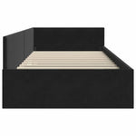 Cozy Corner Bed Frame Black Velvet and Engineered wood - Sleek Modern