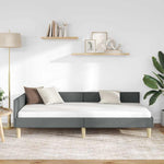 Modern Corner Bed Frame with Headboard Dark grey Fabric - Soft