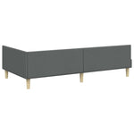 Modern Corner Bed Frame with Headboard Dark grey Fabric - Soft