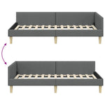 Modern Corner Bed Frame with Headboard Dark grey Fabric - Soft