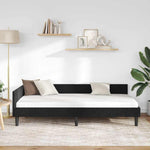 Elegant Corner Bed Frame Black Velvet and Engineered wood - High