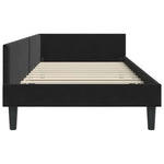 Elegant Corner Bed Frame Black Velvet and Engineered wood - High