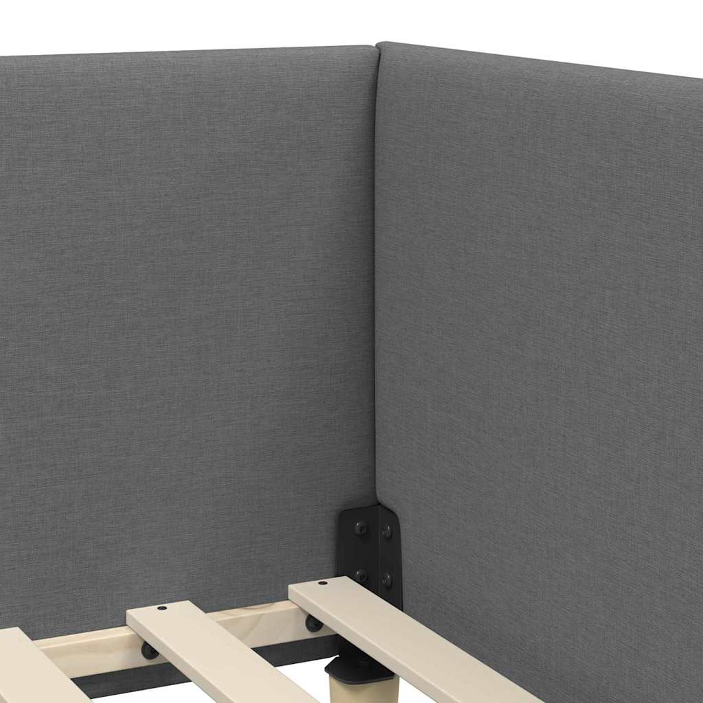 Versatile Corner Bed Frame Other with Headboard Dark grey
