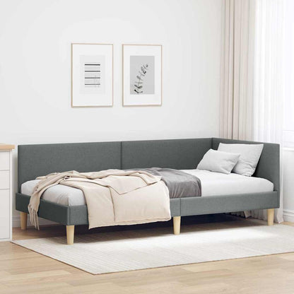 Versatile Corner Bed Frame Other with Headboard Dark grey