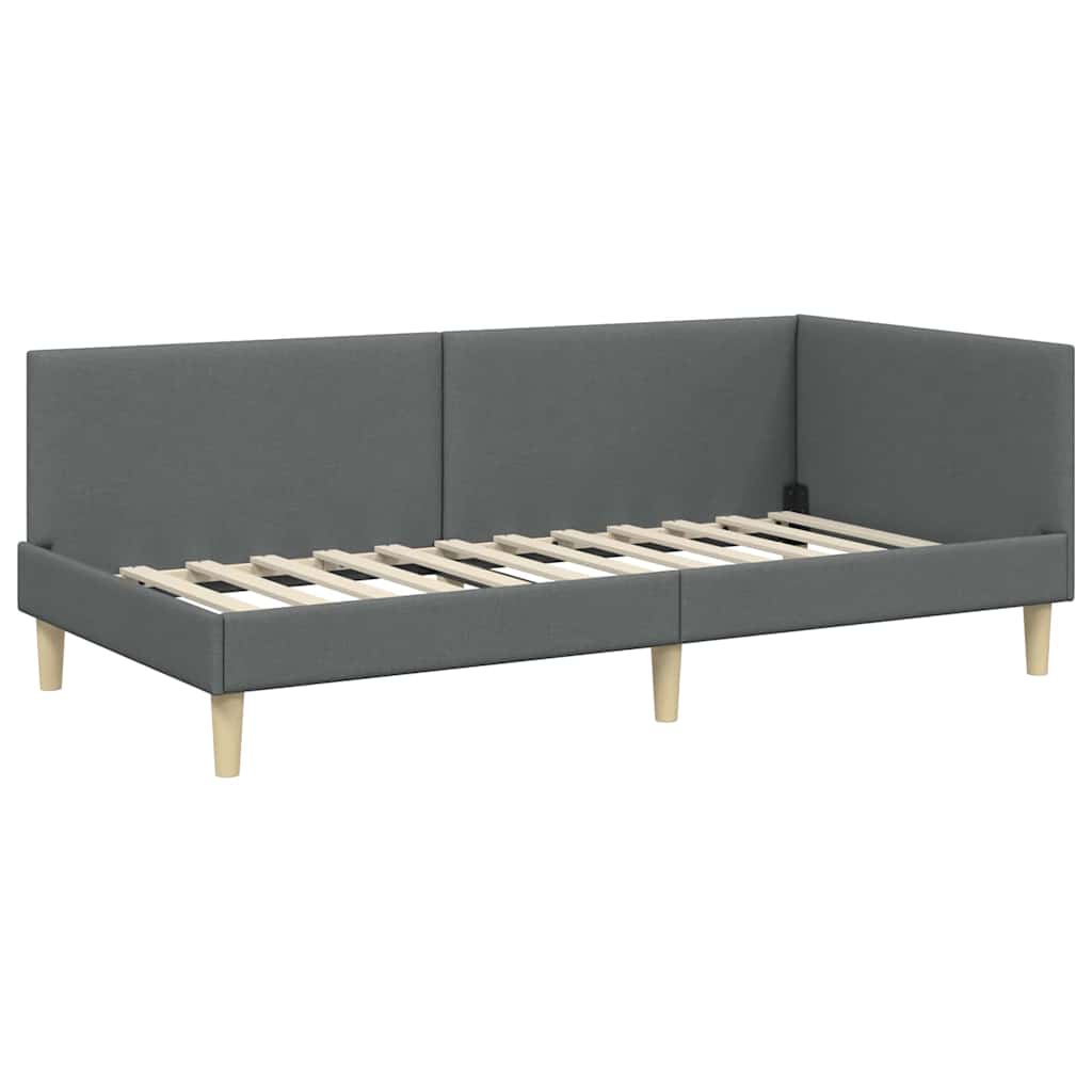 Versatile Corner Bed Frame Other with Headboard Dark grey