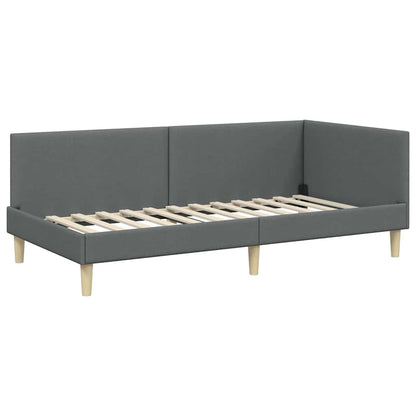 Versatile Corner Bed Frame Other with Headboard Dark grey