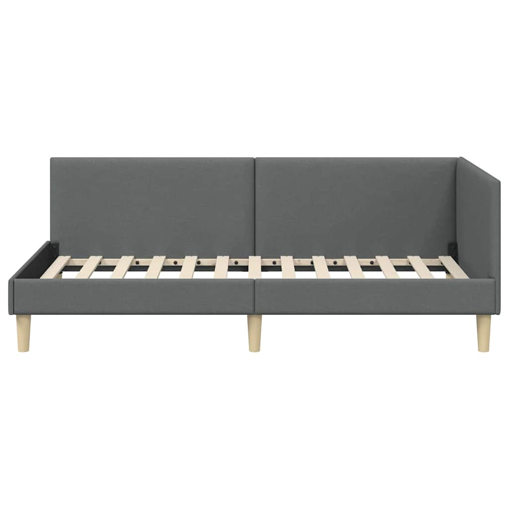 Versatile Corner Bed Frame Other with Headboard Dark grey