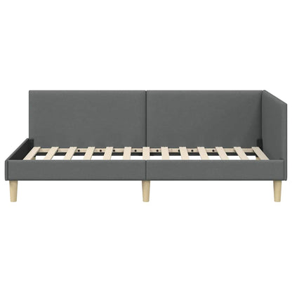 Versatile Corner Bed Frame Other with Headboard Dark grey