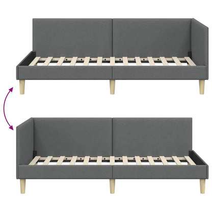 Versatile Corner Bed Frame Other with Headboard Dark grey