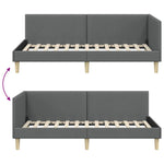 Versatile Corner Bed Frame Other with Headboard Dark grey