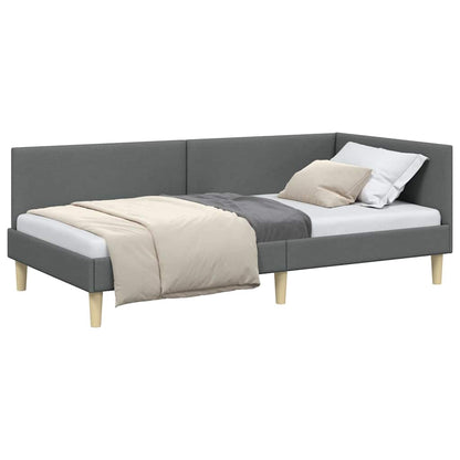 Versatile Corner Bed Frame Other with Headboard Dark grey