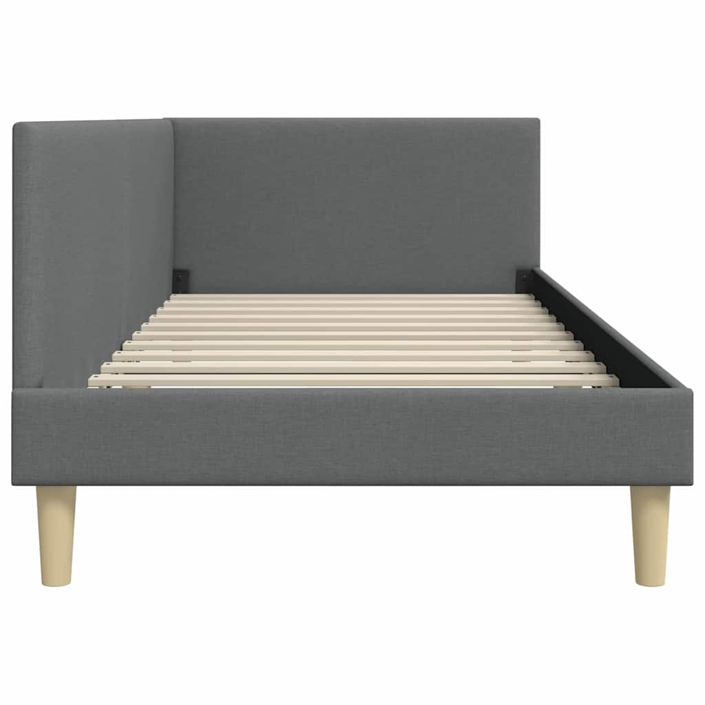 Versatile Corner Bed Frame Other with Headboard Dark grey