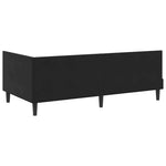 Elegant Corner Bed Frame Black Velvet and Engineered wood