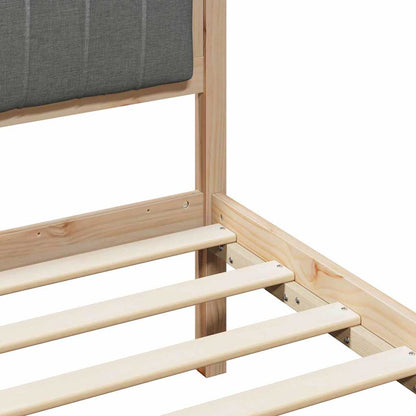 Brown and Dark Grey Platform Bed Frame for Queen Mattress