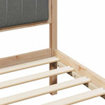 Brown and Dark Grey Platform Bed Frame for Queen Mattress