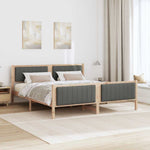 Brown and Dark Grey Platform Bed Frame for Queen Mattress