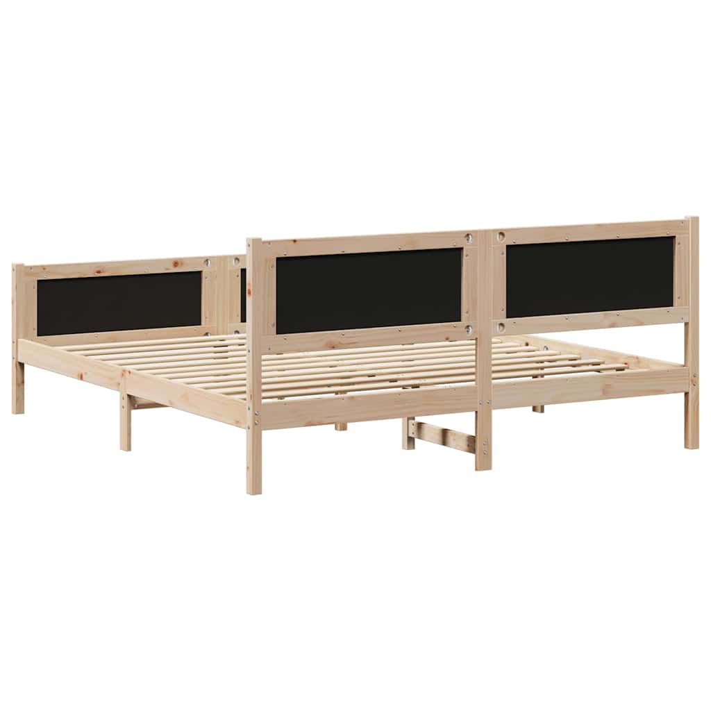Brown and Dark Grey Platform Bed Frame for Queen Mattress