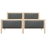 Brown and Dark Grey Platform Bed Frame for Queen Mattress