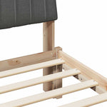 Modern Bed Frame with Headboard Brown Solid Pine Wood - High Quality
