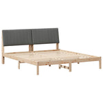 Modern Bed Frame with Headboard Brown Solid Pine Wood - High Quality