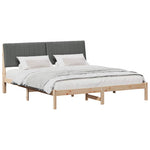 Modern Bed Frame with Headboard Brown Solid Pine Wood - High Quality