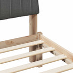 Luxury Bed Frame with Headboard Brown Solid Pine Wood - Sturdy Frame