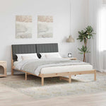 Luxury Bed Frame with Headboard Brown Solid Pine Wood - Sturdy Frame