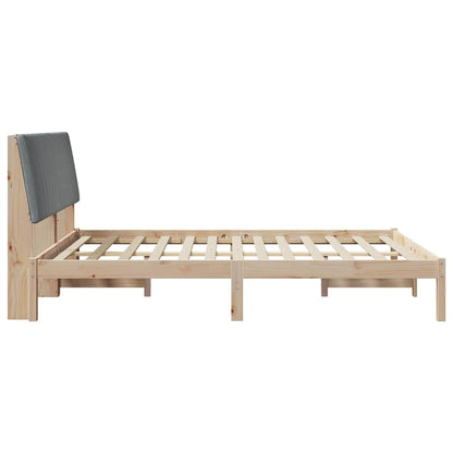 Luxury Bed Frame with Headboard Brown Solid Pine Wood - Sturdy Frame