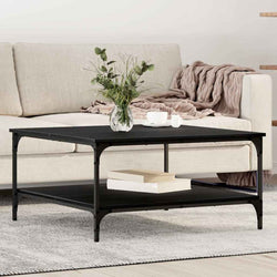 Stylish Coffee Table Black oak Engineered Wood - Sturdy Frame