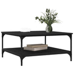 Stylish Coffee Table Black oak Engineered Wood - Sturdy Frame