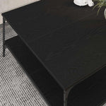 Premium Coffee Table Black oak Engineered Wood - Soft Upholstery