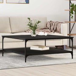Premium Coffee Table Black oak Engineered Wood - Soft Upholstery
