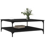 Premium Coffee Table Black oak Engineered Wood - Soft Upholstery