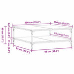 Premium Coffee Table Black oak Engineered Wood - Soft Upholstery