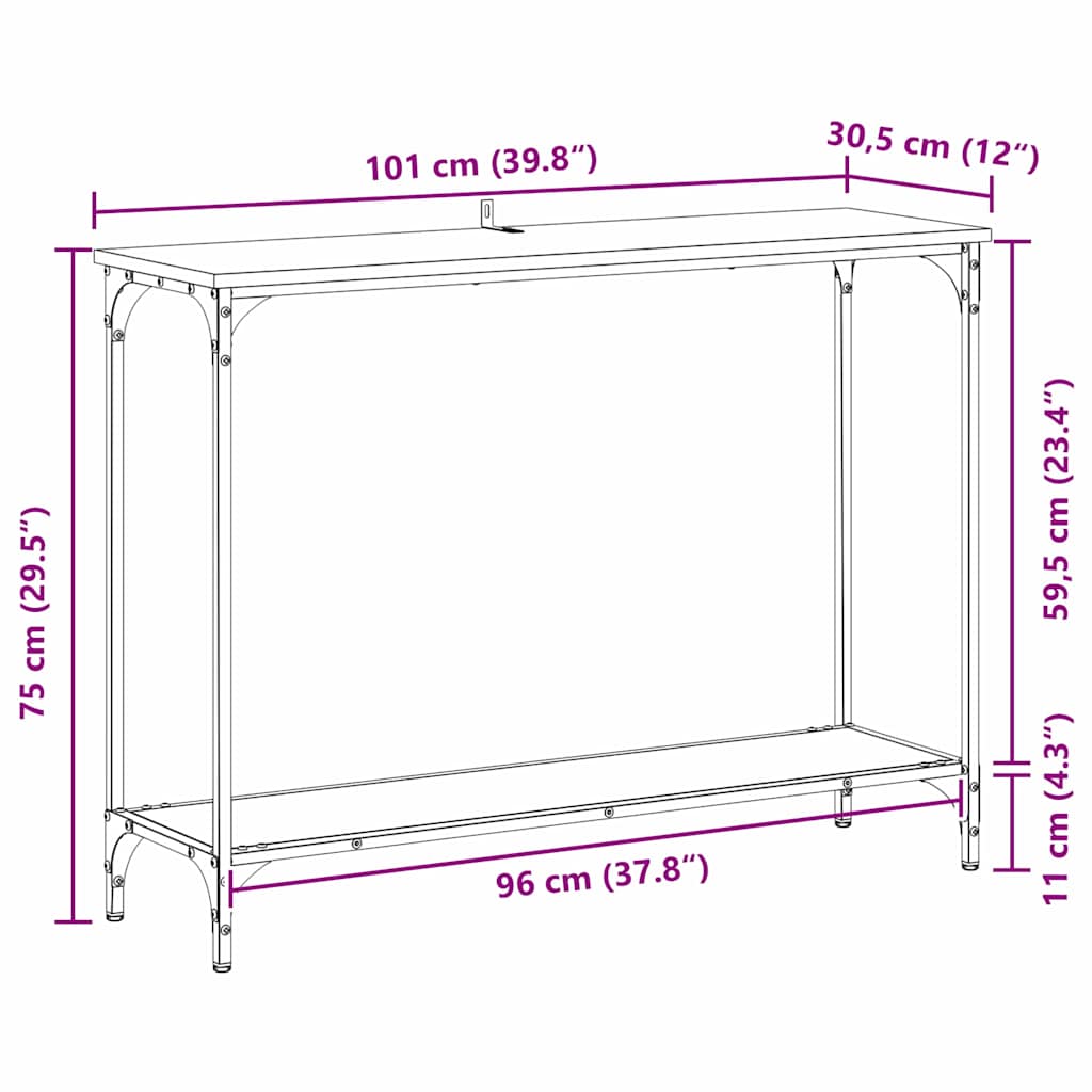 Classic Console Table Black oak  Engineered wood - Soft Upholstery