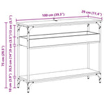 Classic Console Table Artisan oak Engineered wood - Sturdy Frame