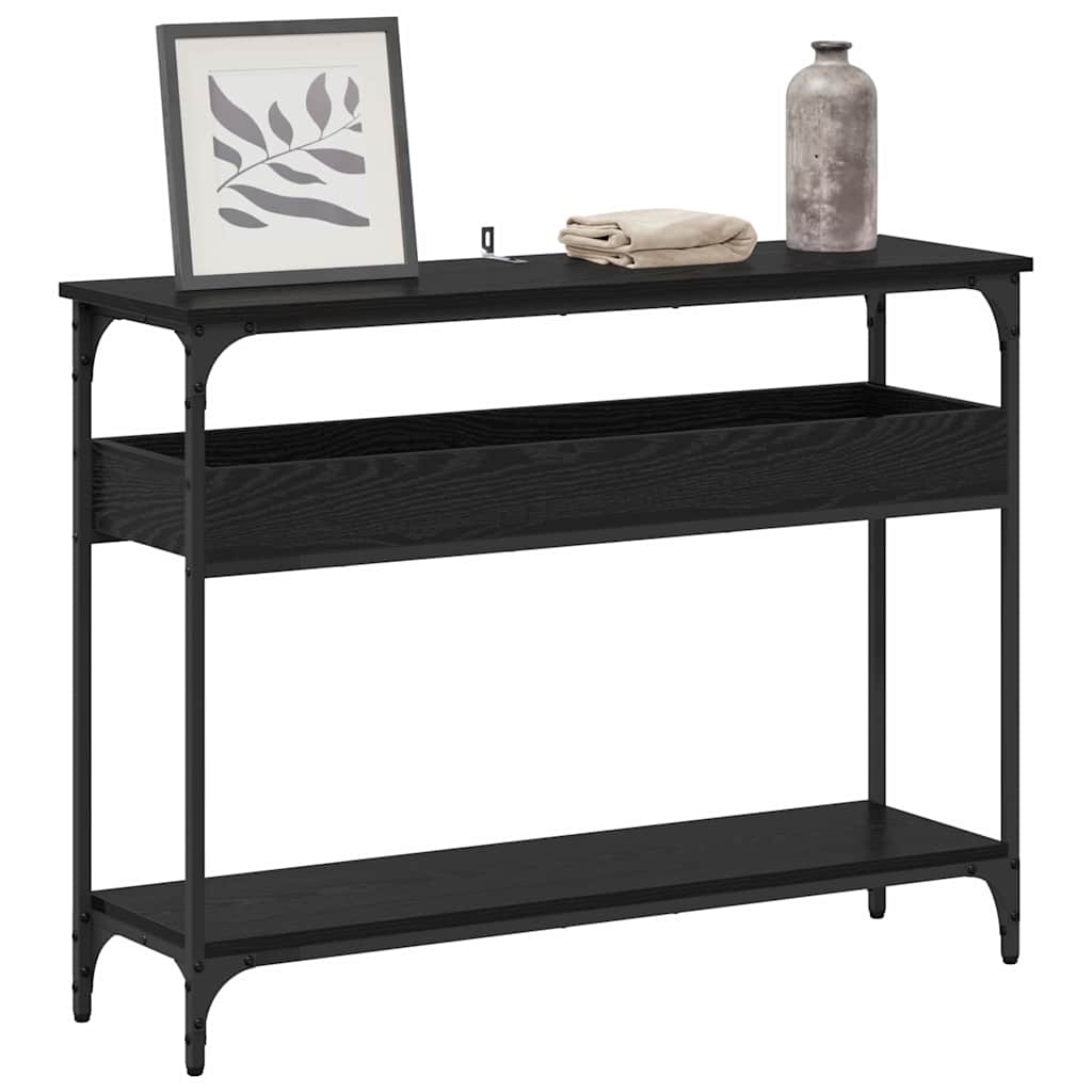 Contemporary Console Table Black oak Engineered wood - High Quality