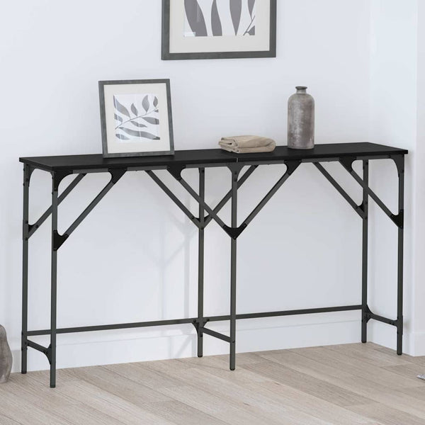  Luxury Console Table Black oak Engineered wood - High Quality Build