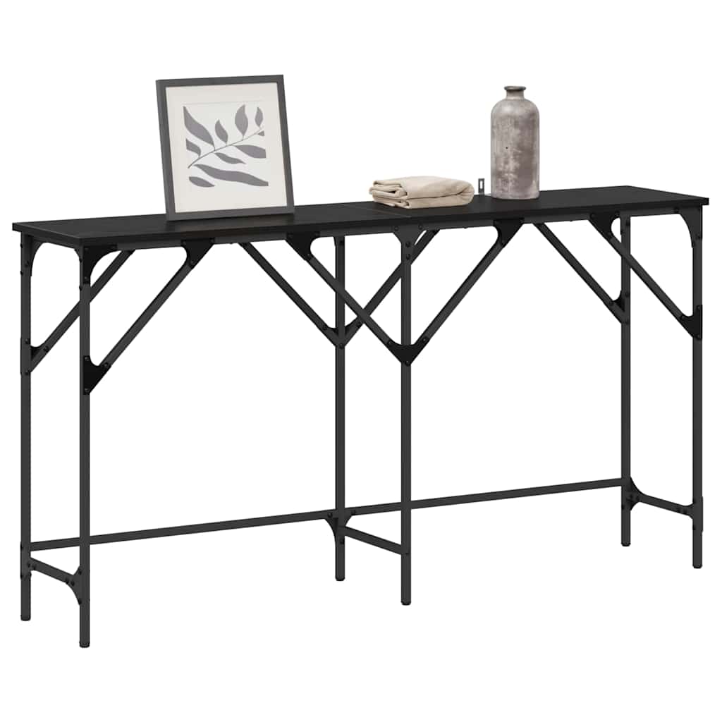 Luxury Console Table Black oak Engineered wood - High Quality Build
