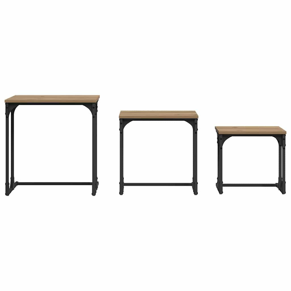 Stylish Nesting Coffee Table 3 pcs Artisan oak 50- High Quality