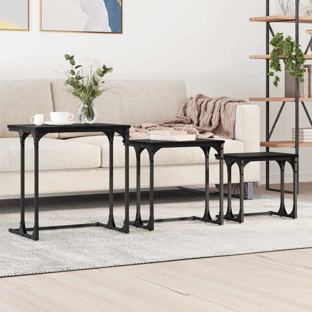 Modern Nesting Coffee Table 3 pcs Black oak 50- Sleek Modern Look