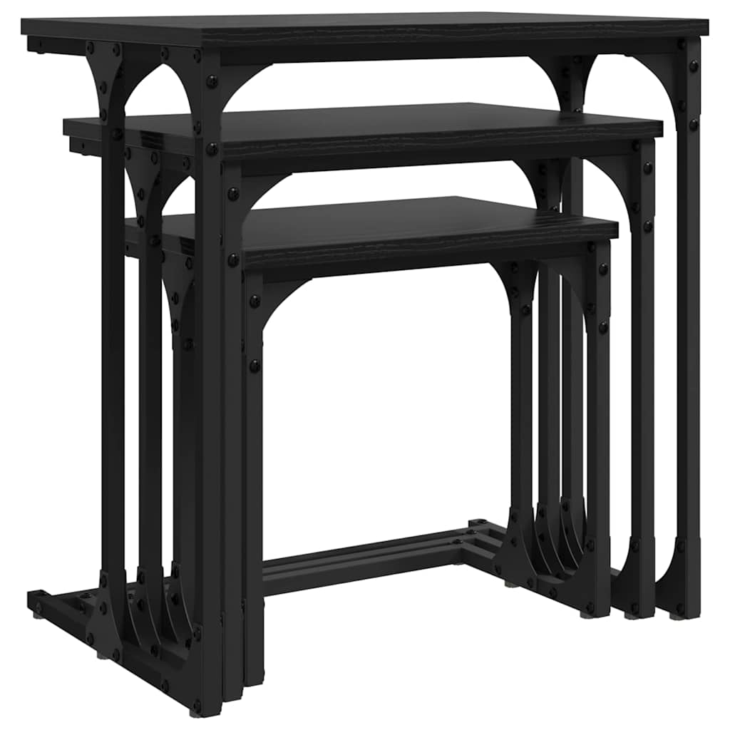 Modern Nesting Coffee Table 3 pcs Black oak 50- Sleek Modern Look