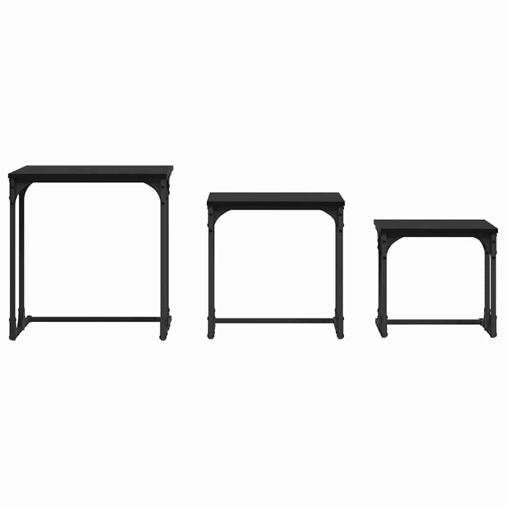 Modern Nesting Coffee Table 3 pcs Black oak 50- Sleek Modern Look