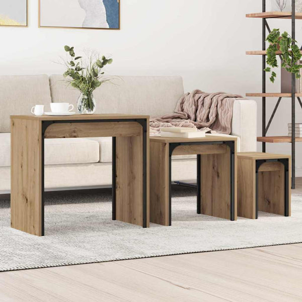  Compact Nesting Coffee Table 3 pcs Artisan oak - Durable