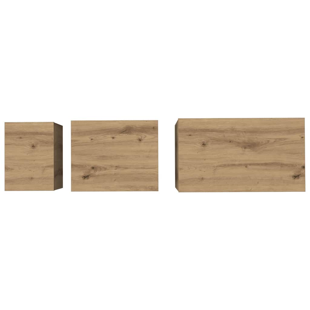 Compact Nesting Coffee Table 3 pcs Artisan oak - Durable
