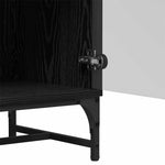 Versatile Highboard Black oak Engineered wood - High Quality Build