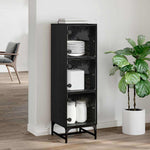 Versatile Highboard Black oak Engineered wood - High Quality Build